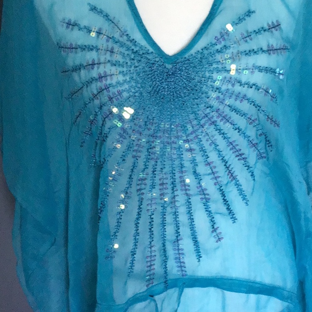 ASHA swimsuit coverups blue with sequins one size - Picture 2 of 6